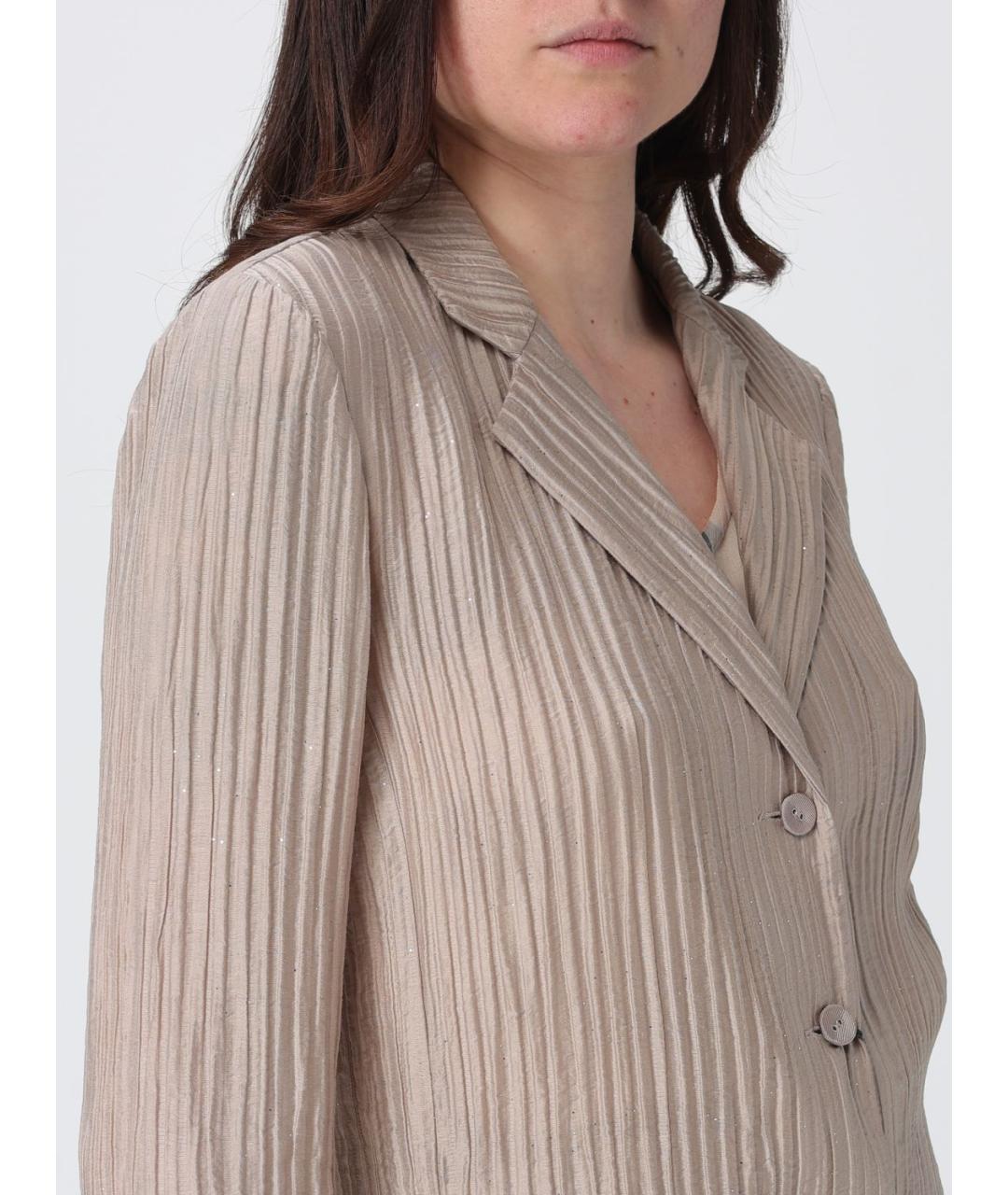 EMPORIO ARMANI Бежевый полиамидовый жакет/пиджак, фото 5