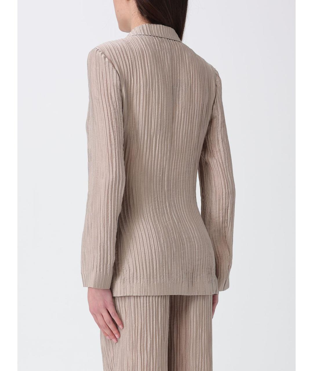 EMPORIO ARMANI Бежевый полиамидовый жакет/пиджак, фото 3