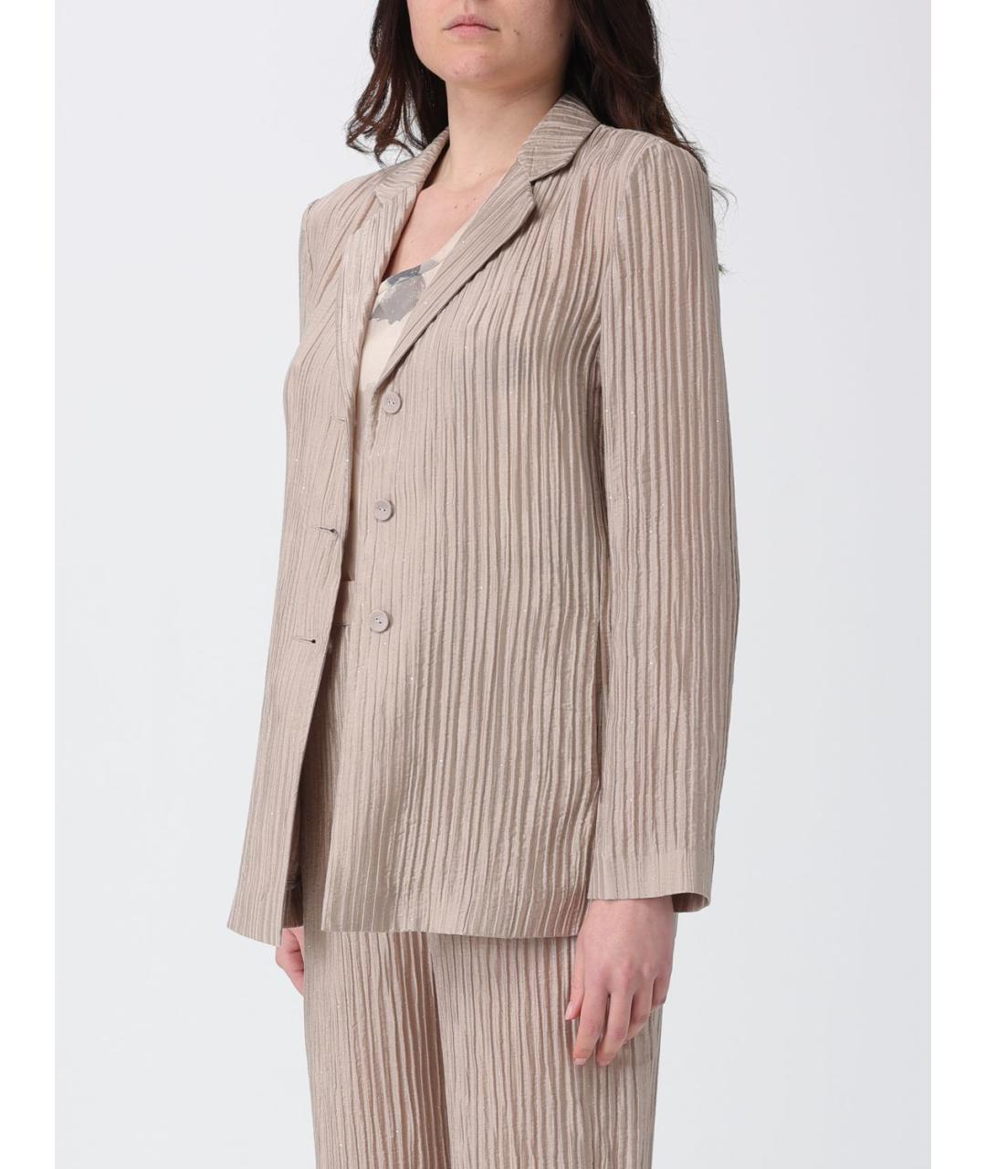 EMPORIO ARMANI Бежевый полиамидовый жакет/пиджак, фото 4