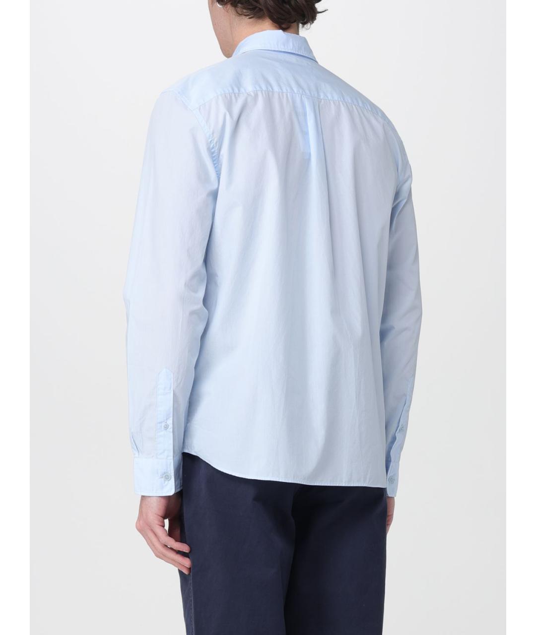 LACOSTE Голубая хлопковая кэжуал рубашка, фото 2