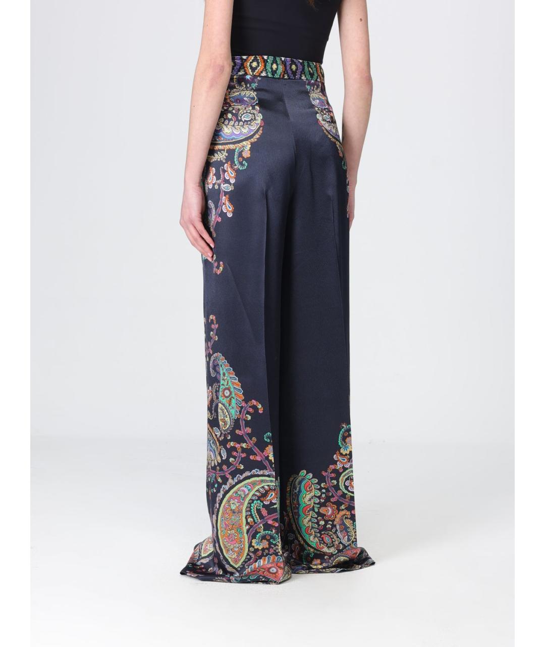 ETRO Синие вискозные прямые брюки, фото 3