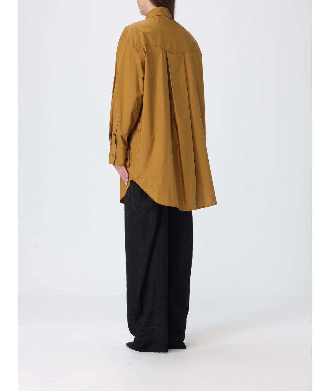 PINKO Коричневая хлопковая рубашка, фото 2