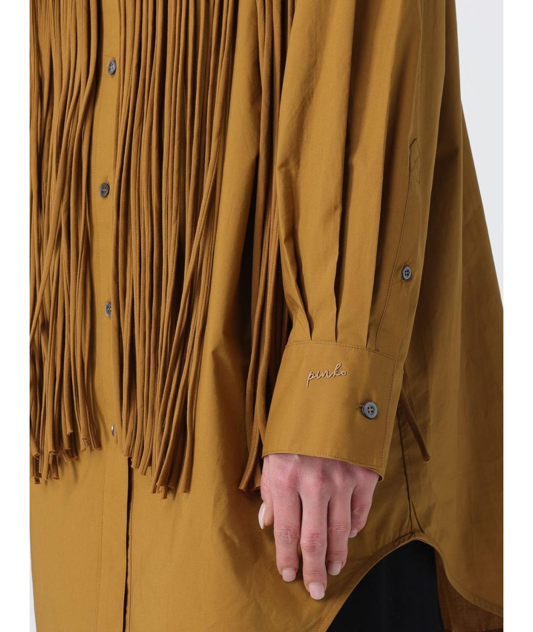 PINKO Коричневая хлопковая рубашка, фото 3