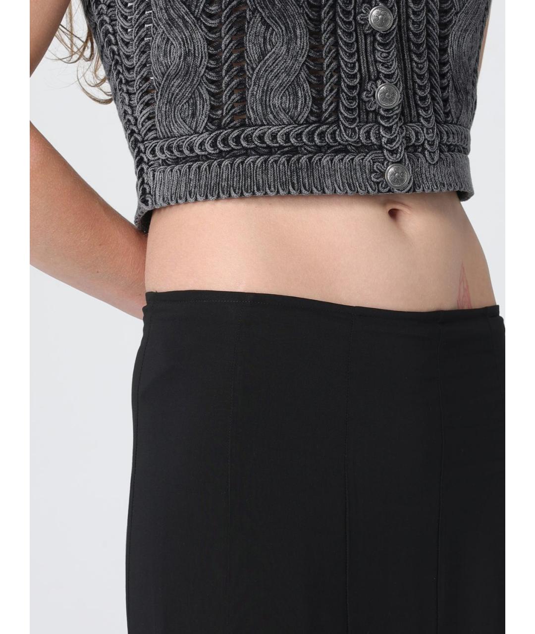 PINKO Черная вискозная юбка макси, фото 3
