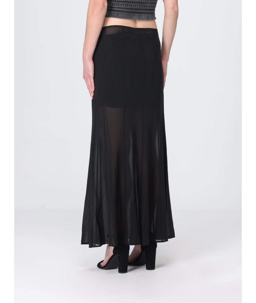 PINKO Черная вискозная юбка макси, фото 2