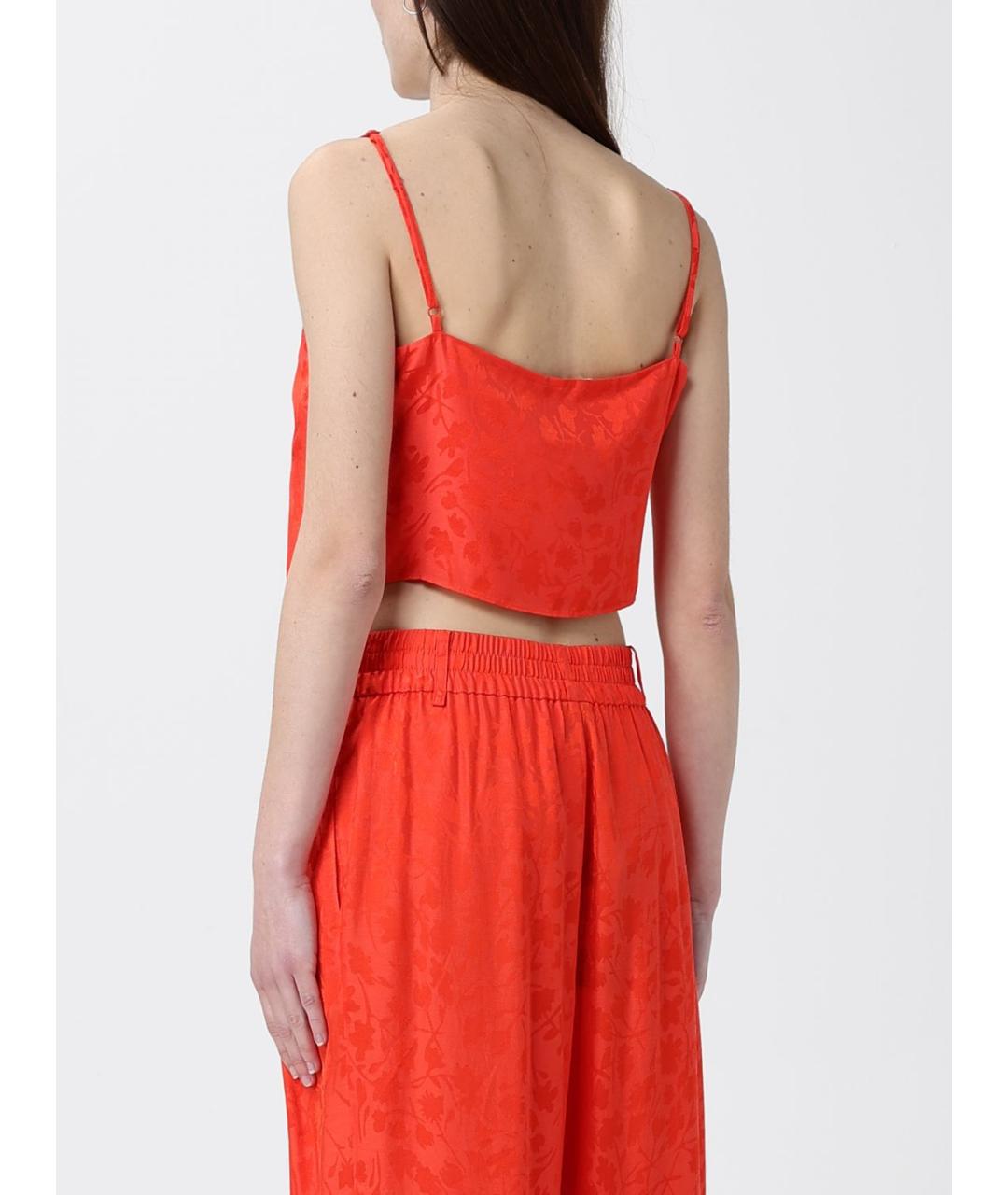 PINKO Коралловая вискозная майка, фото 3