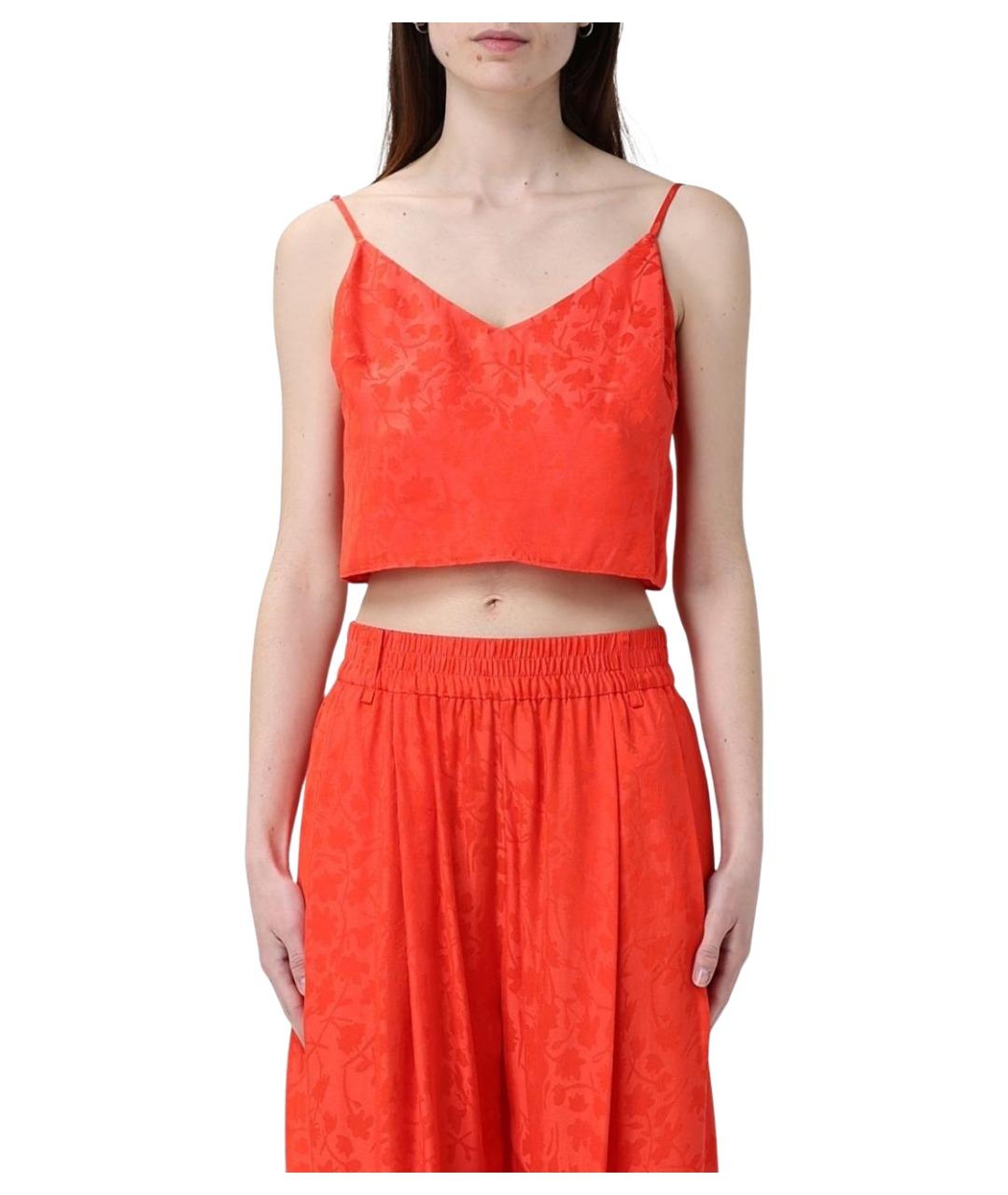 PINKO Коралловая вискозная майка, фото 1