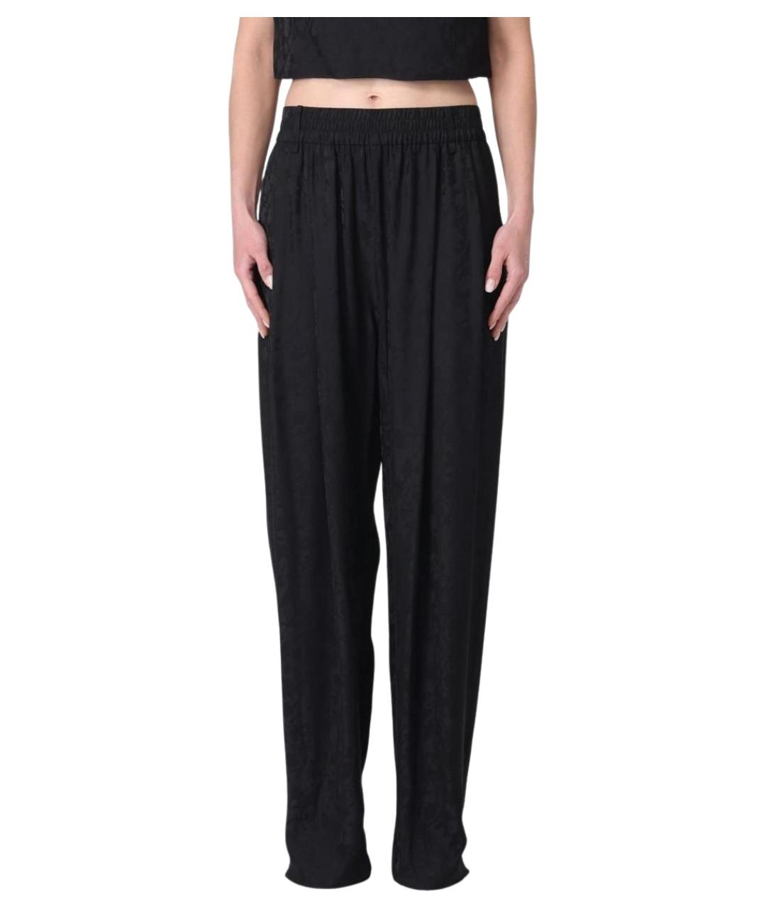 PINKO Черные вискозные прямые брюки, фото 1