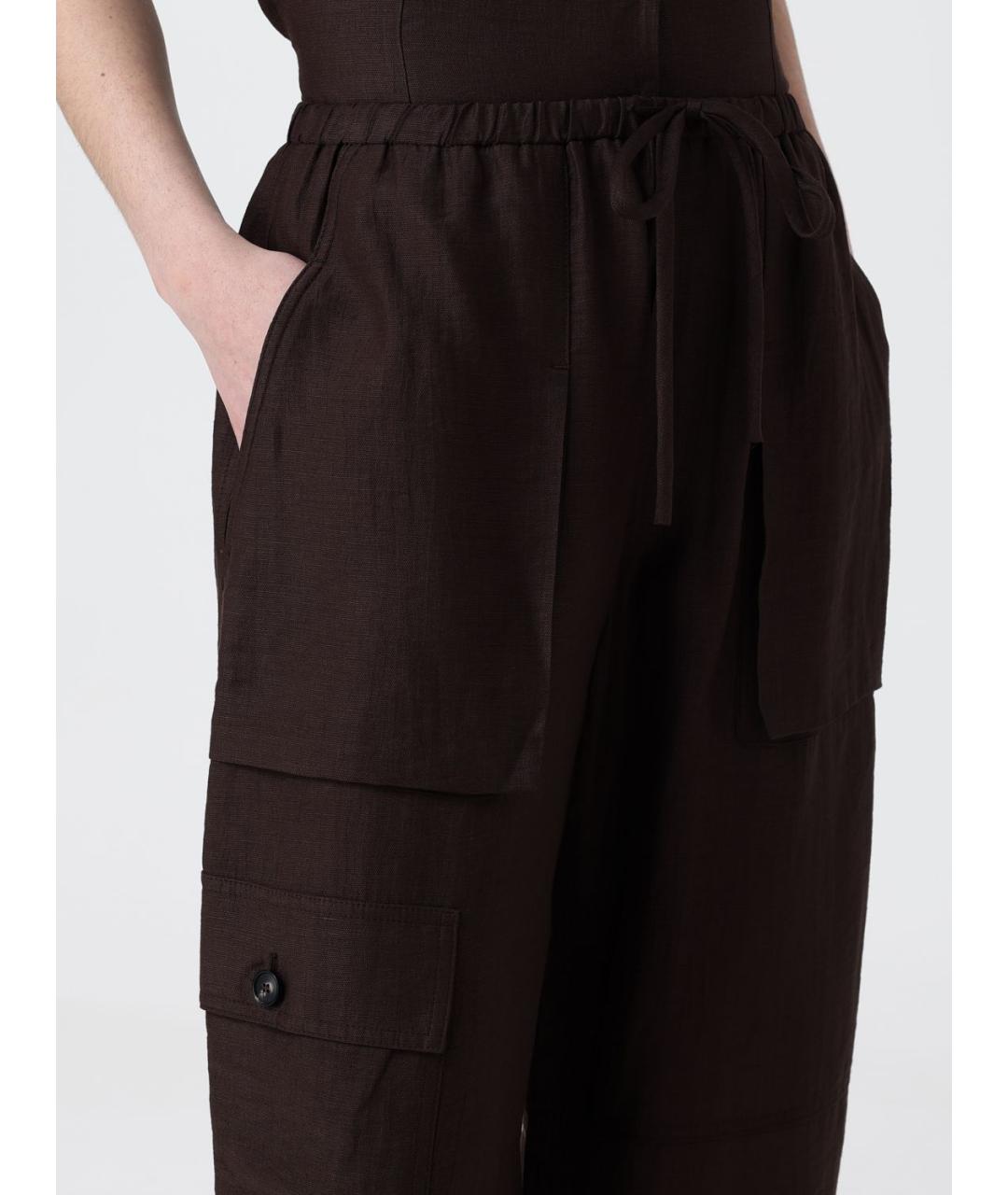 TELA Коричневые прямые брюки, фото 4