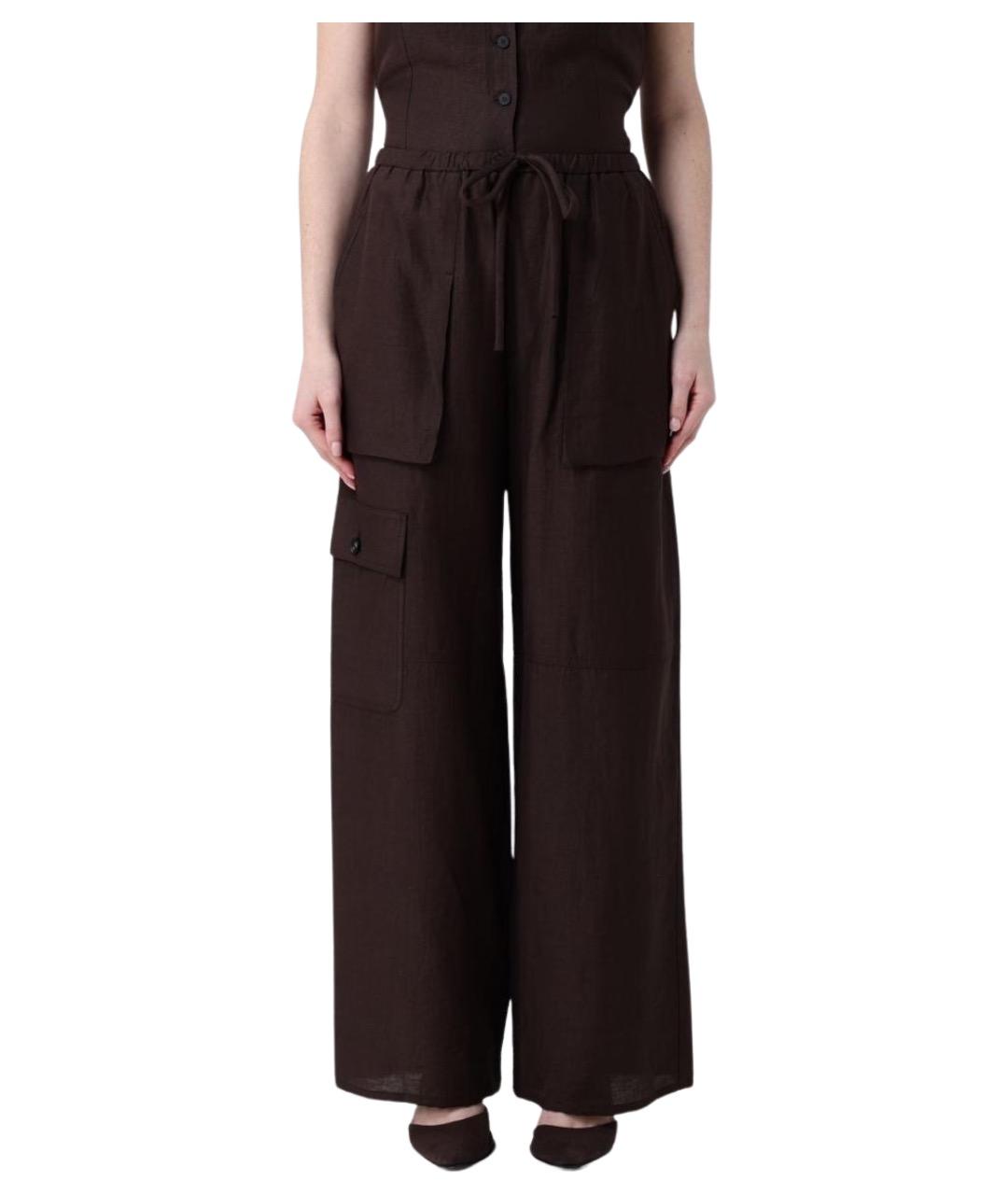 TELA Коричневые прямые брюки, фото 1