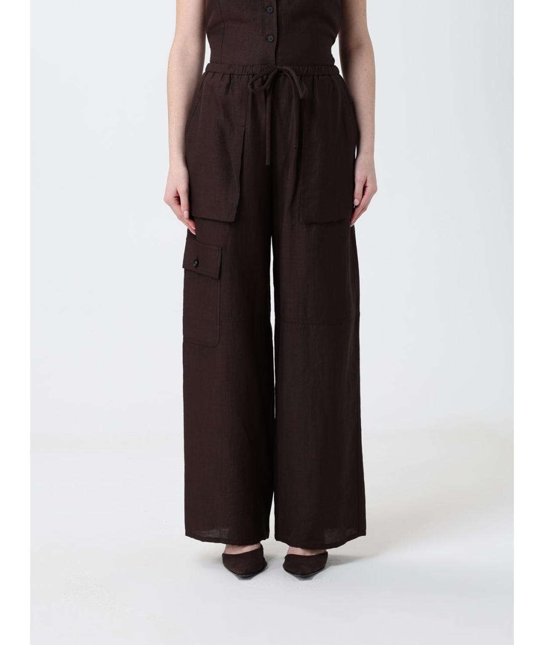 TELA Коричневые прямые брюки, фото 5