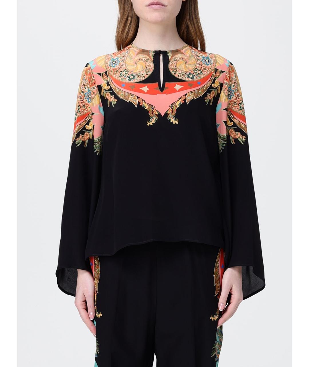 ETRO Черная шелковая блузы, фото 6