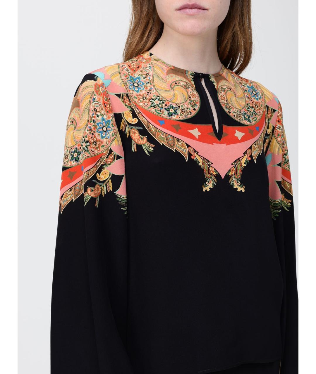 ETRO Черная шелковая блузы, фото 5