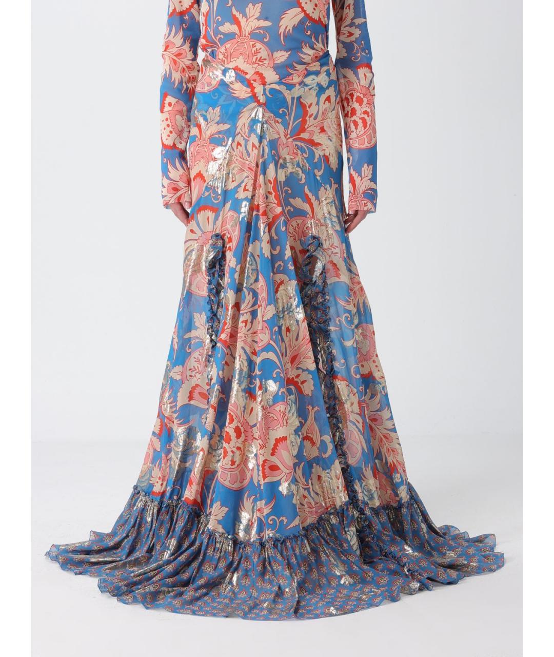 ETRO Мульти шелковая юбка макси, фото 6