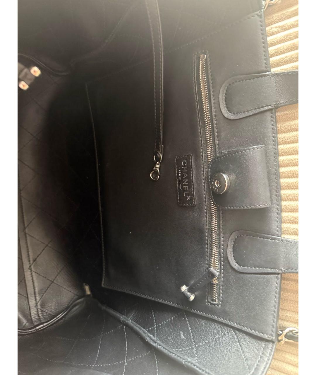 CHANEL Черная кожаная сумка тоут, фото 3