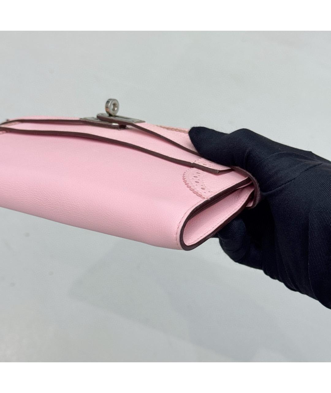 HERMES Розовый кошелек, фото 6