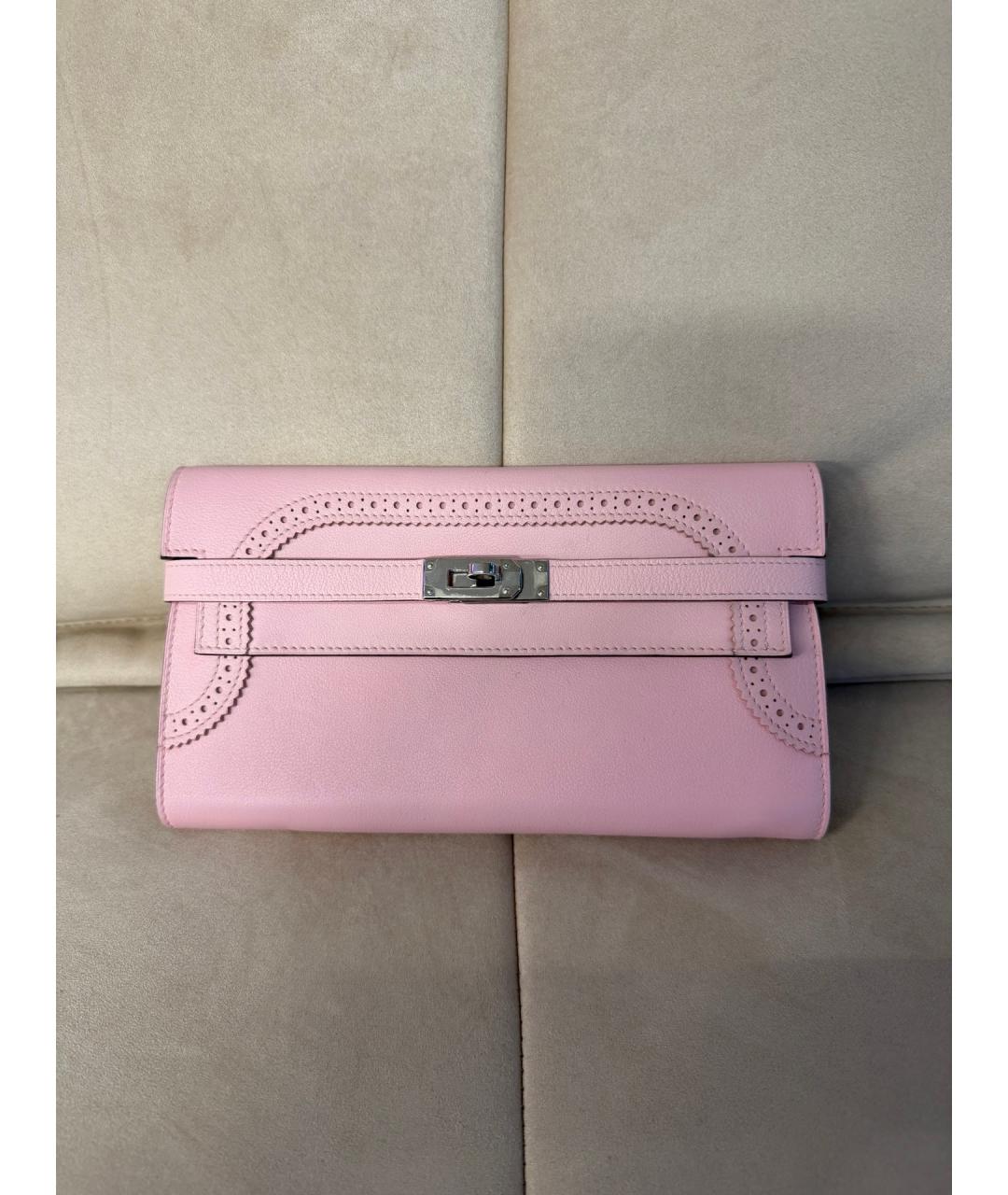 HERMES Розовый кошелек, фото 9