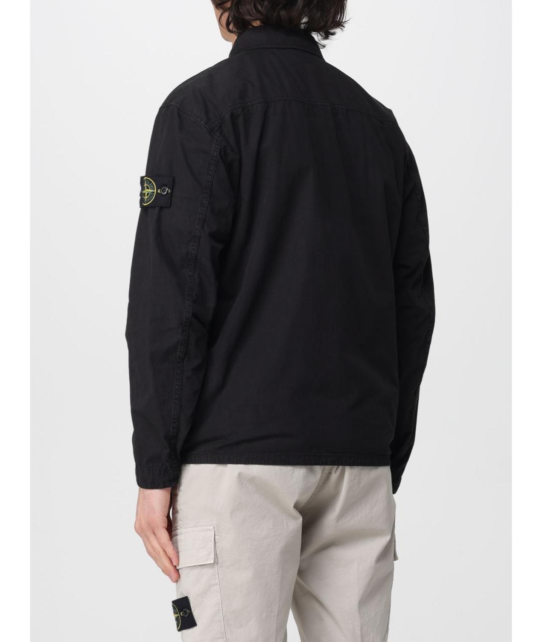 STONE ISLAND Черная хлопковая куртка, фото 3
