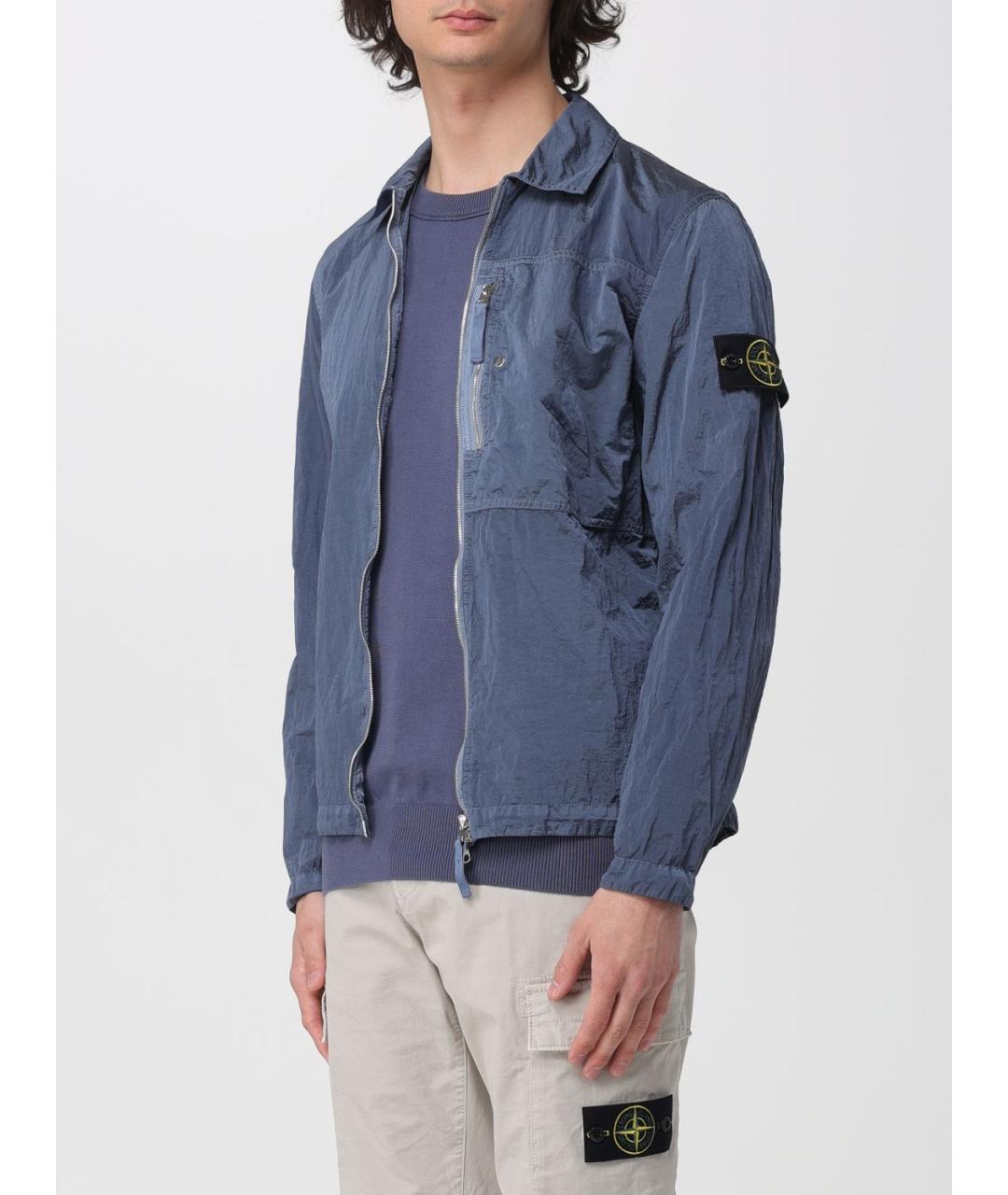 STONE ISLAND Синяя полиамидовая куртка, фото 3