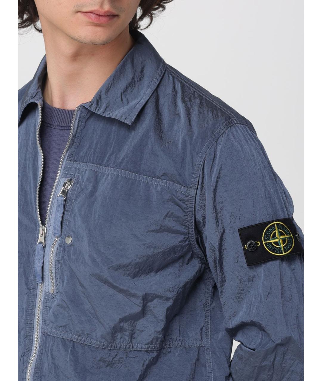 STONE ISLAND Синяя полиамидовая куртка, фото 4
