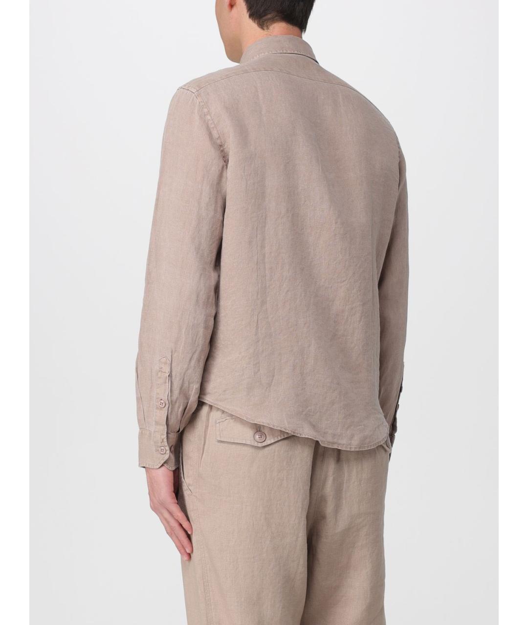 BLAUER Бежевая льняная кэжуал рубашка, фото 2