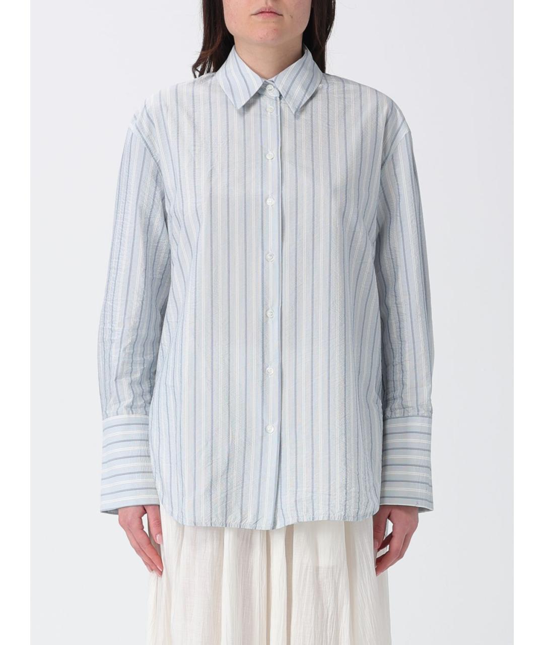 TELA Голубая хлопковая рубашка, фото 4