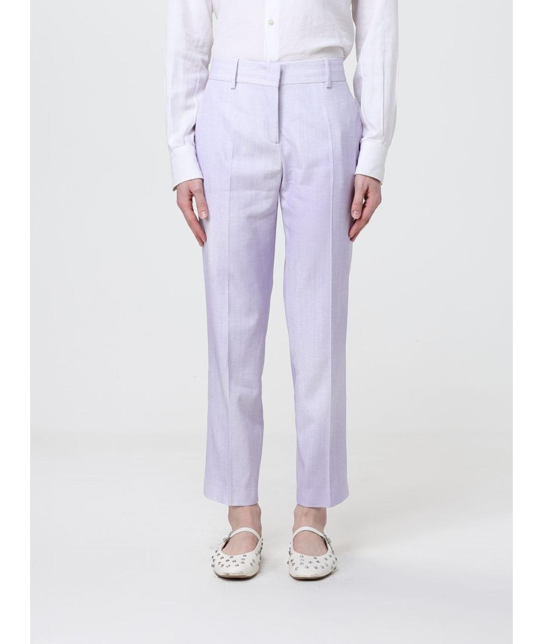 ERMANNO SCERVINO Фиолетовые вискозные прямые брюки, фото 5