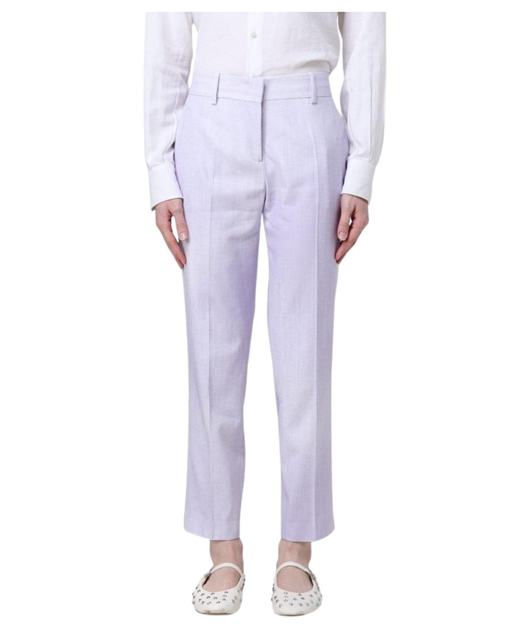 ERMANNO SCERVINO Фиолетовые вискозные прямые брюки, фото 1