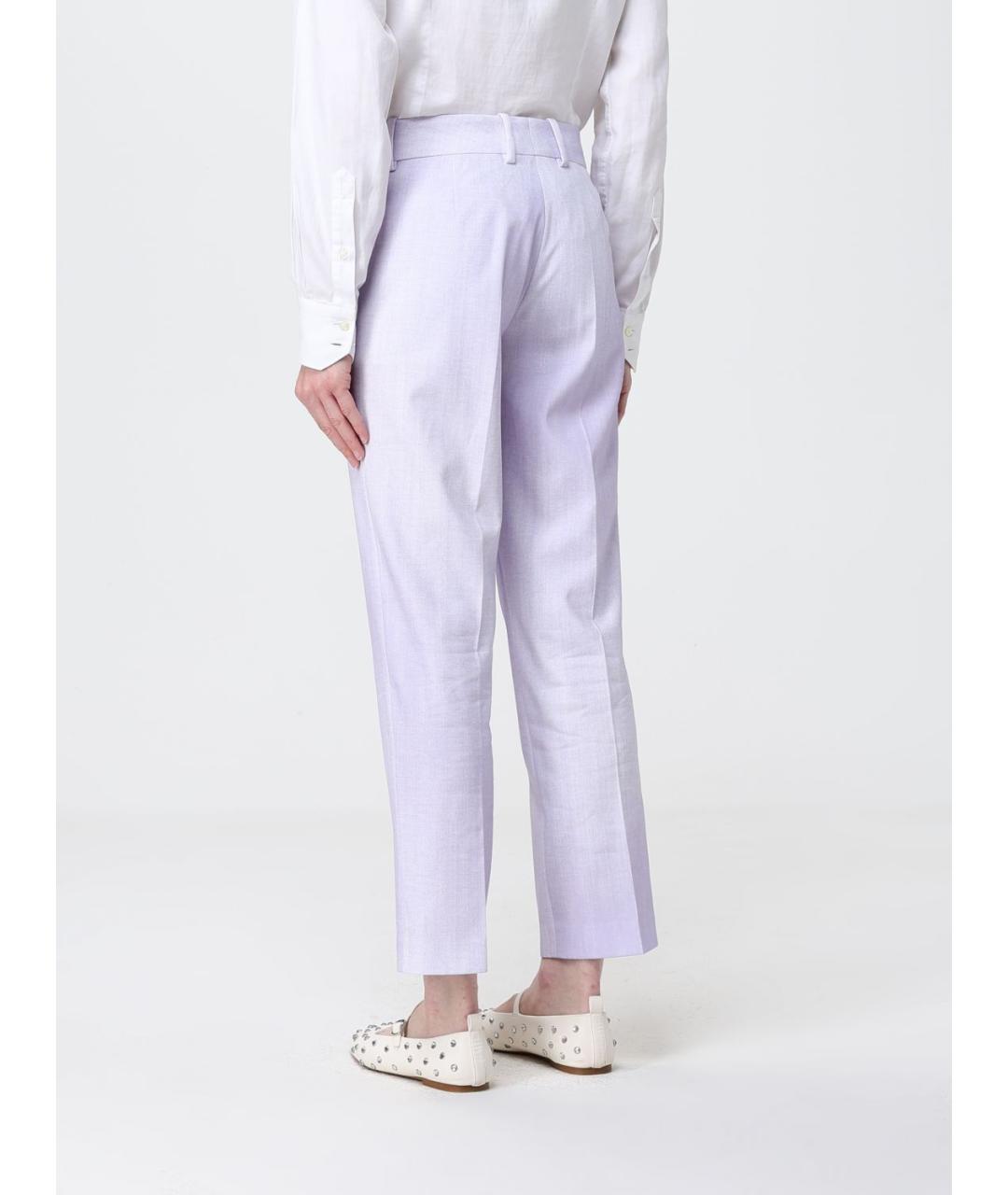 ERMANNO SCERVINO Фиолетовые вискозные прямые брюки, фото 3