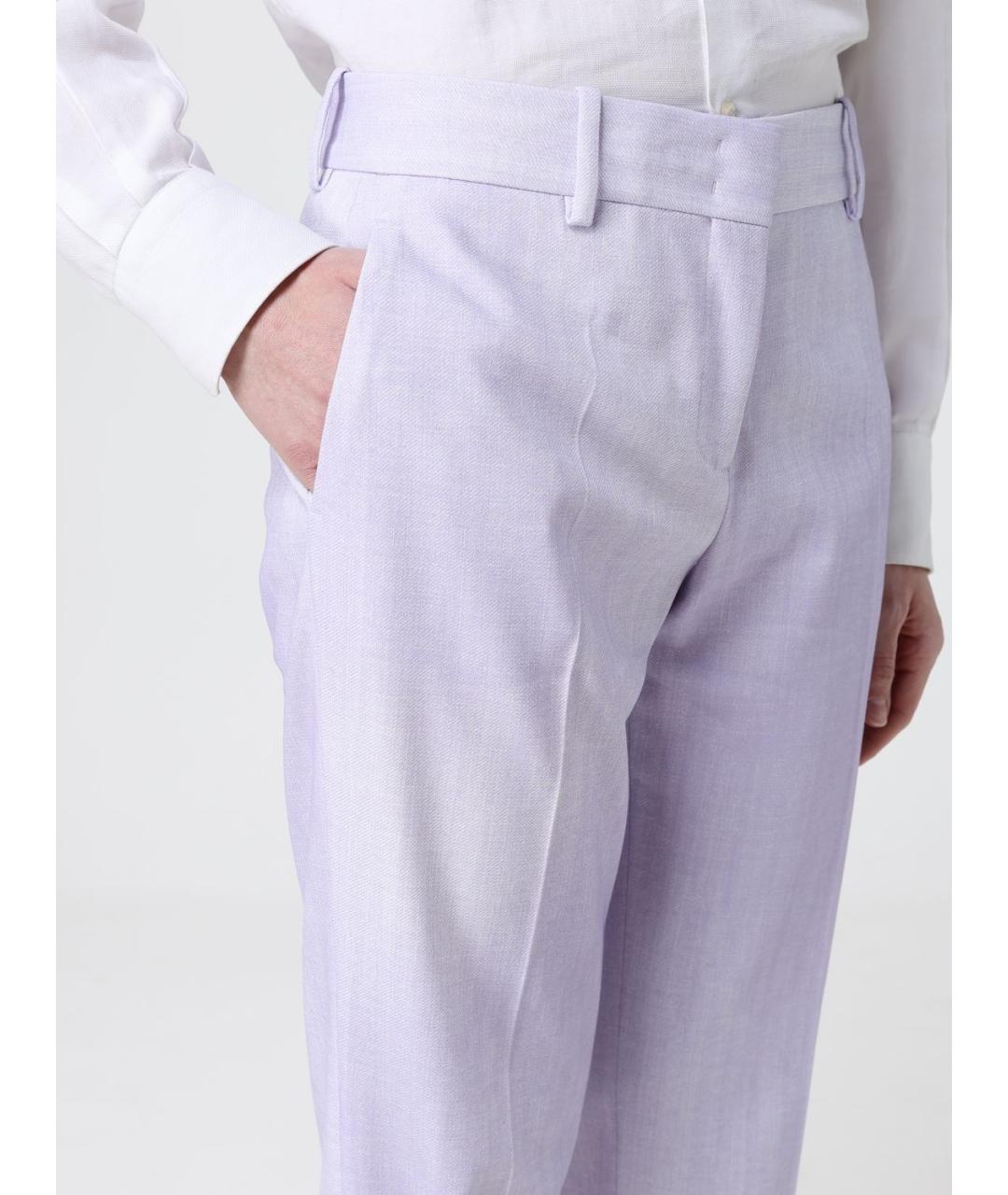 ERMANNO SCERVINO Фиолетовые вискозные прямые брюки, фото 4
