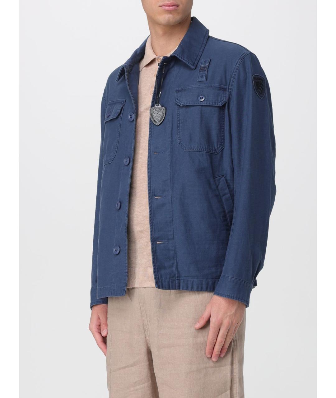 BLAUER Синяя хлопковая куртка, фото 3