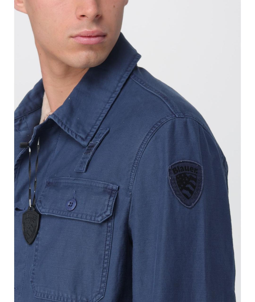BLAUER Синяя хлопковая куртка, фото 4