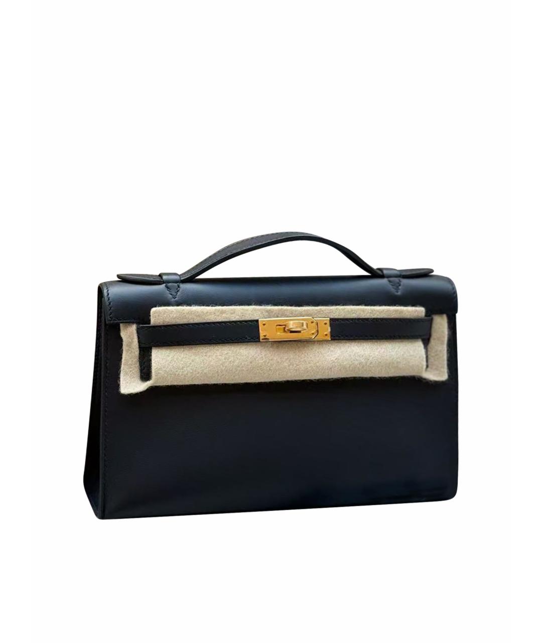 HERMES Черная кожаная сумка тоут, фото 1