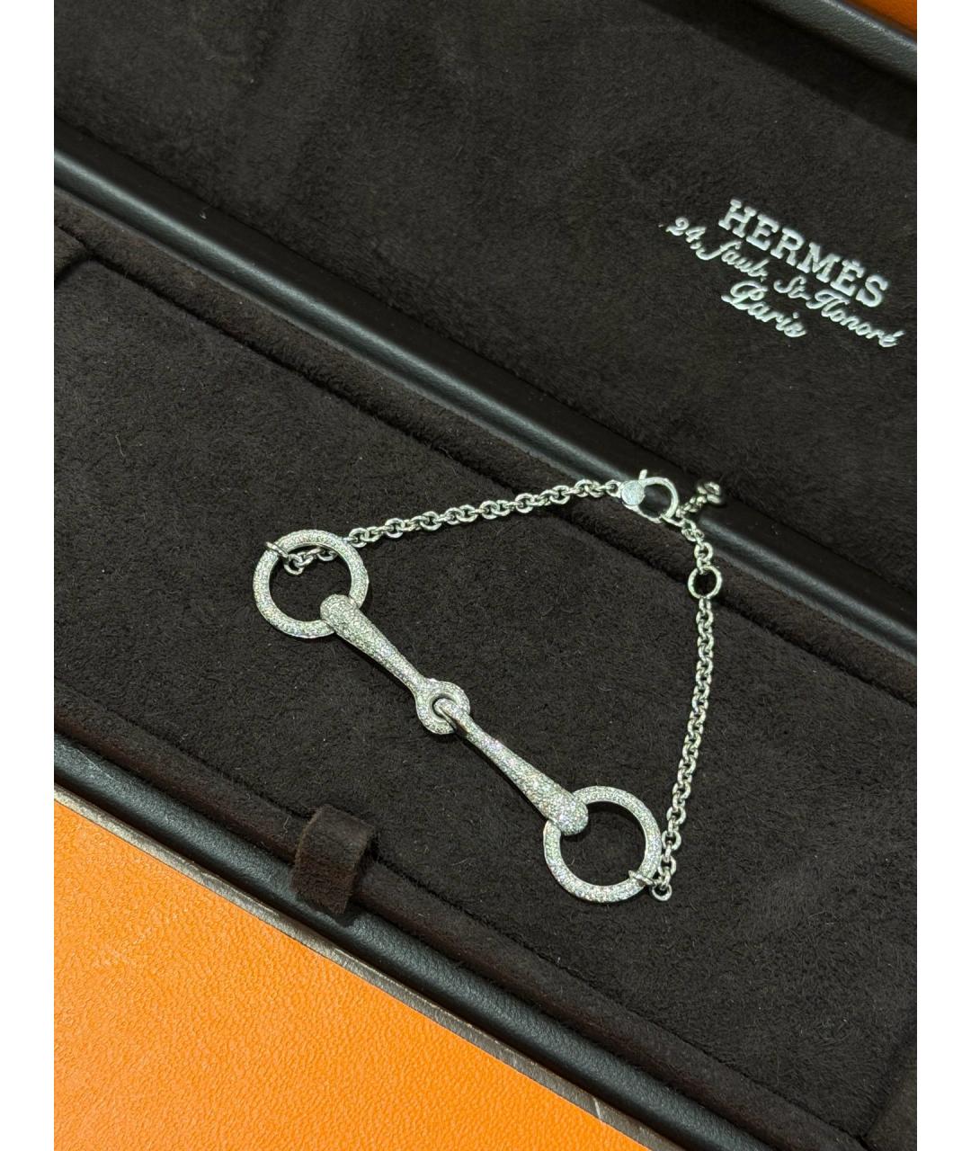 HERMES Серебрянный браслет из белого золота, фото 9