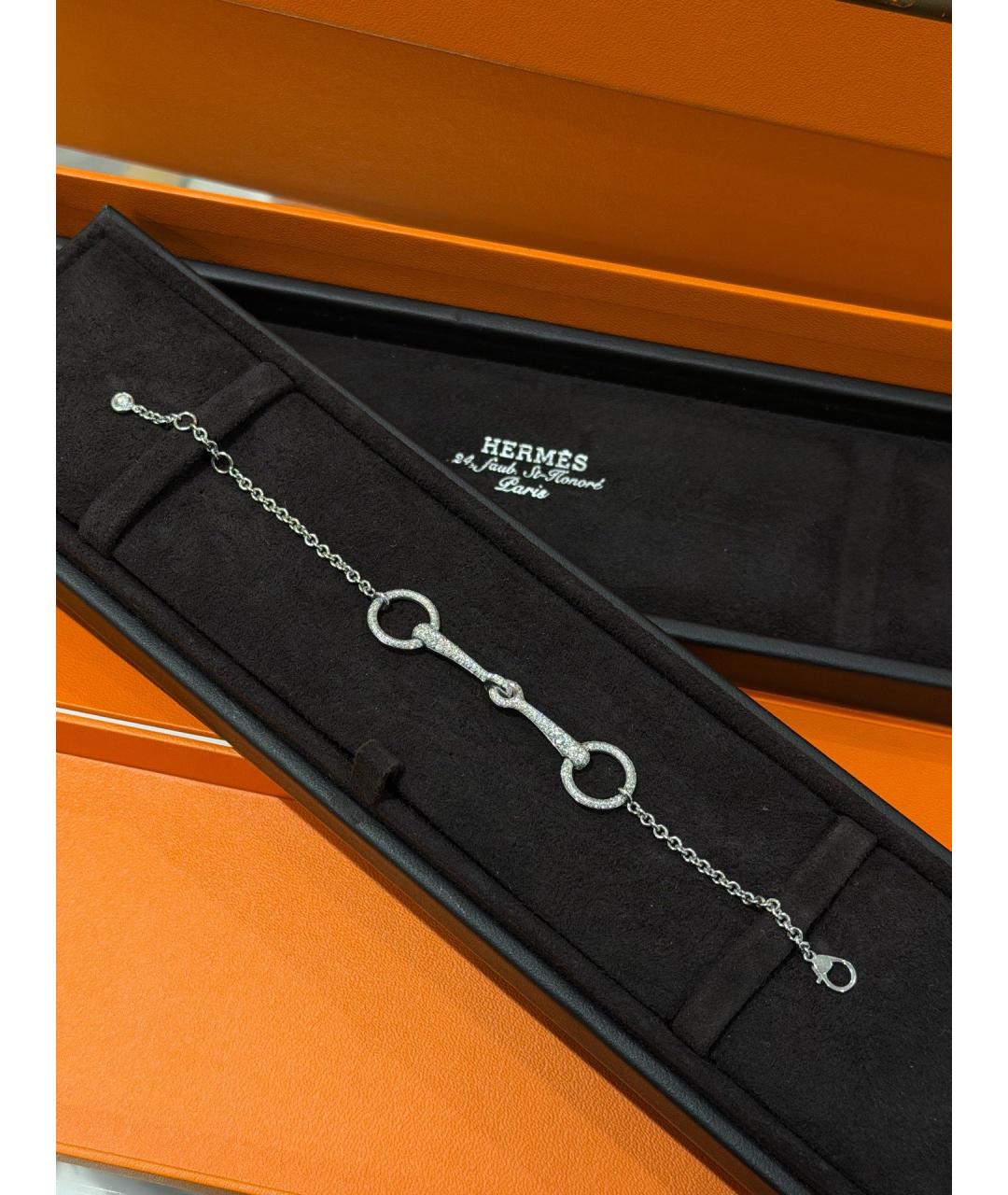 HERMES Серебрянный браслет из белого золота, фото 3