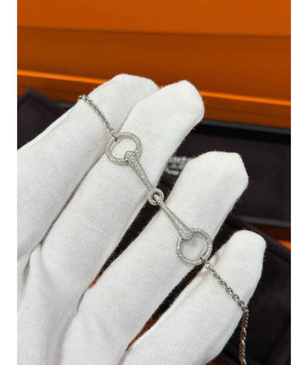 HERMES Серебрянный браслет из белого золота, фото 6
