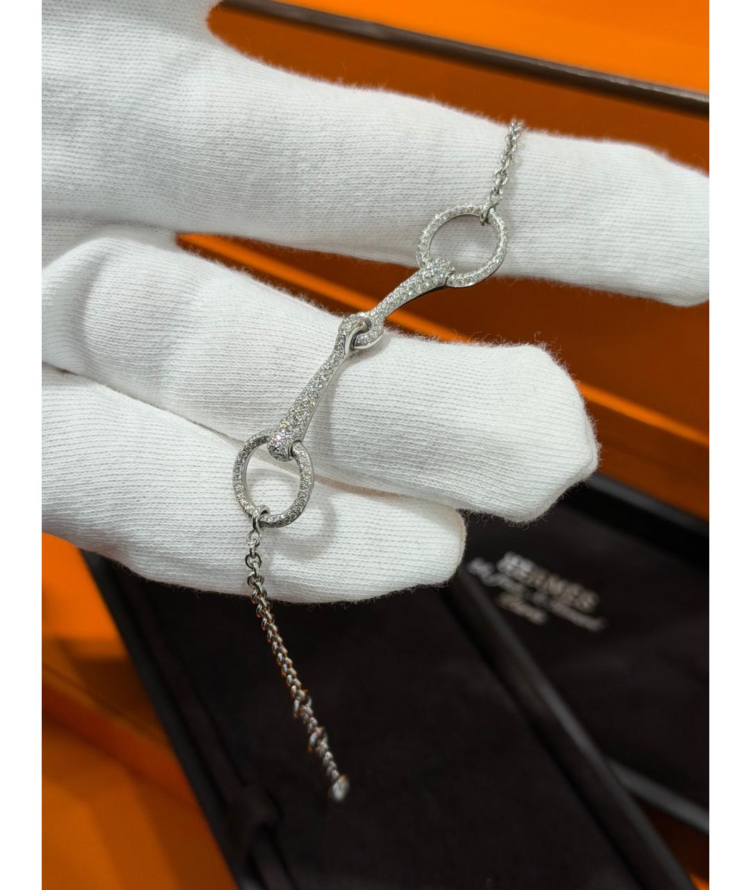 HERMES Серебрянный браслет из белого золота, фото 8