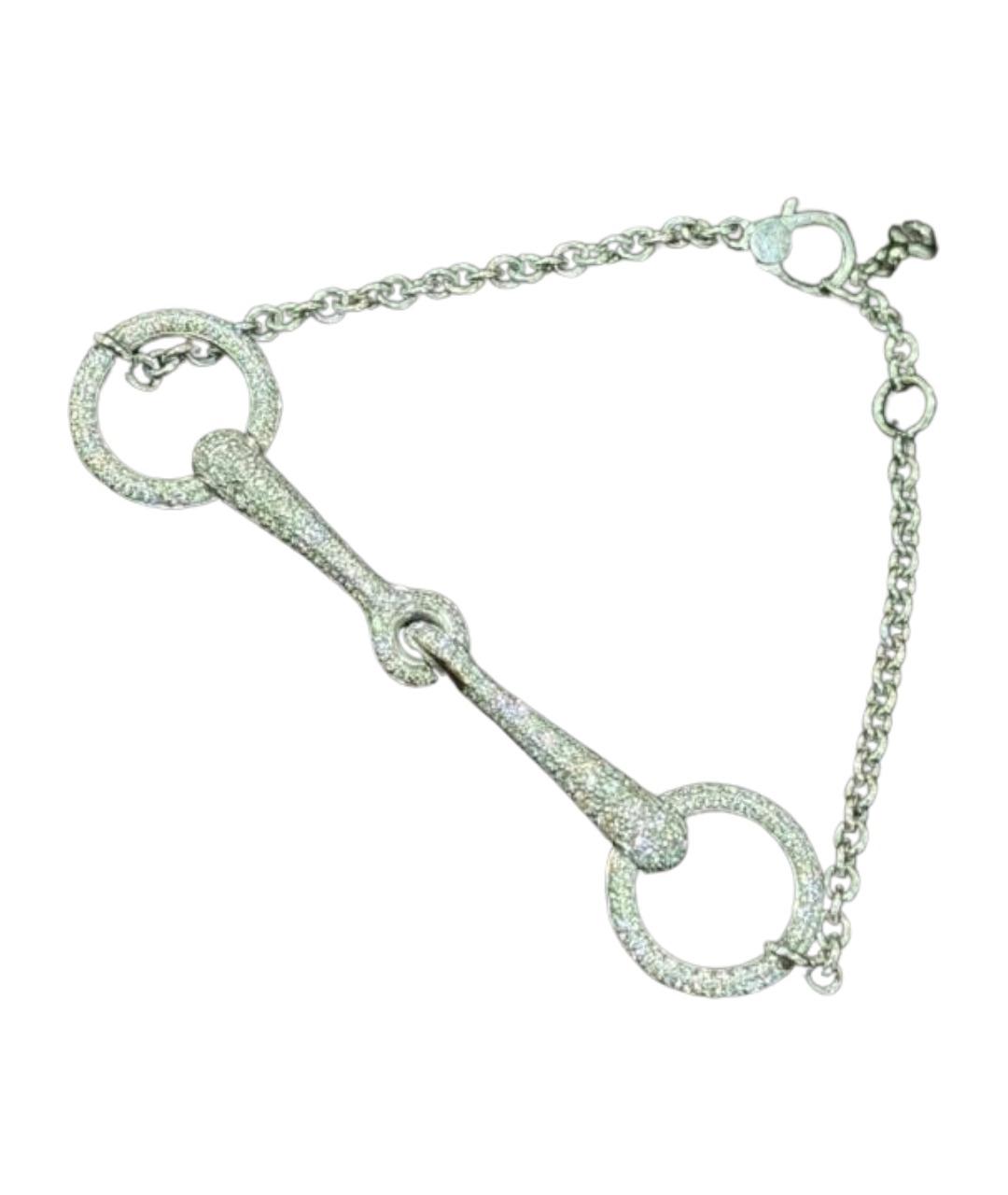 HERMES Серебрянный браслет из белого золота, фото 1