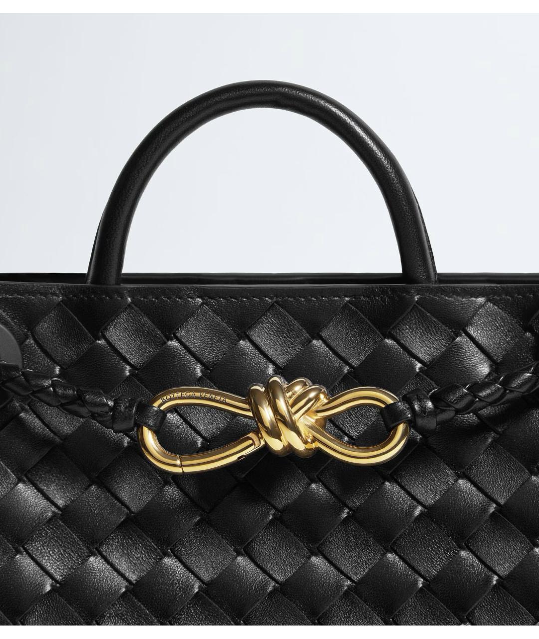 BOTTEGA VENETA Черная кожаная сумка с короткими ручками, фото 9