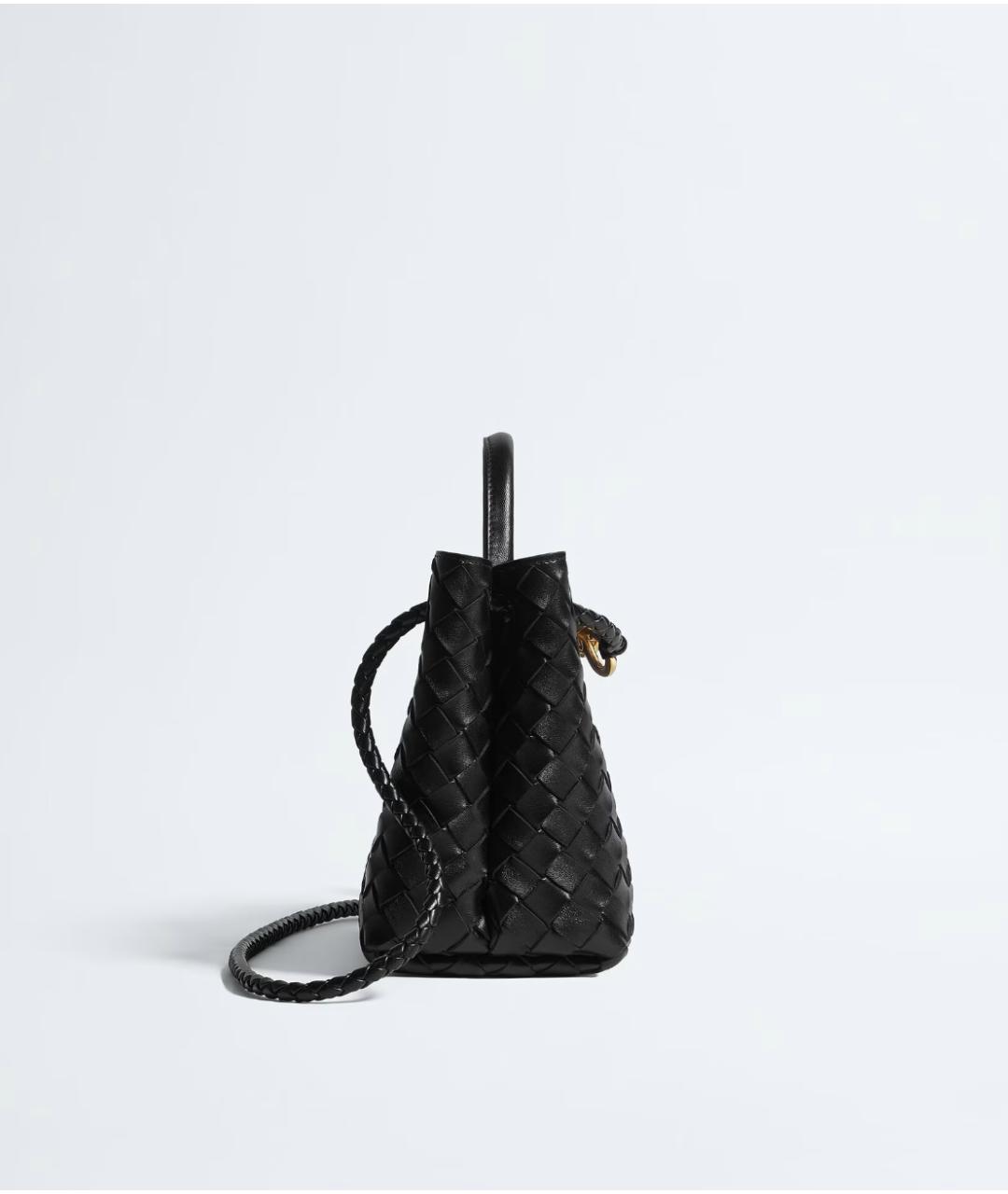 BOTTEGA VENETA Черная кожаная сумка с короткими ручками, фото 4