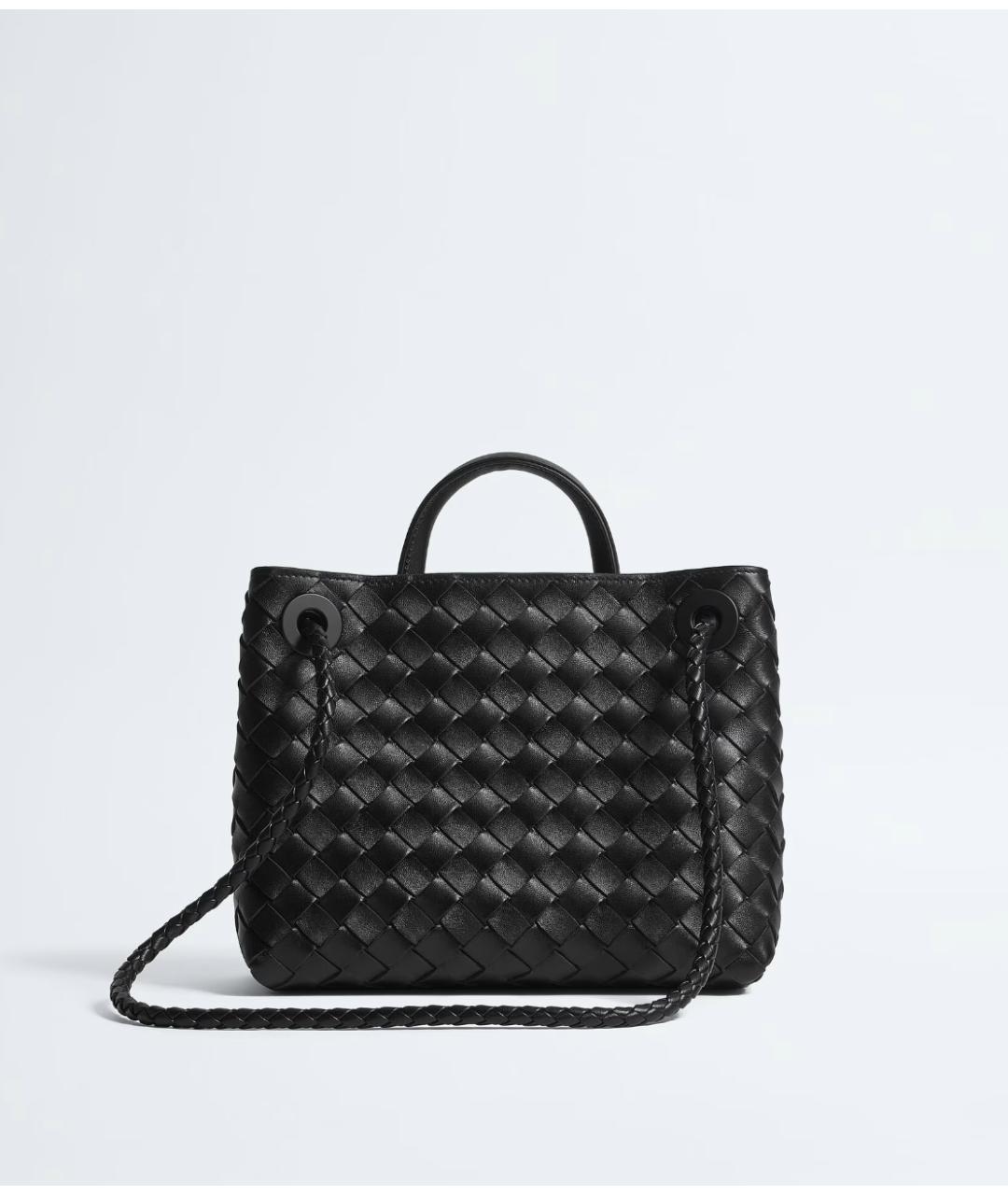 BOTTEGA VENETA Черная кожаная сумка с короткими ручками, фото 5