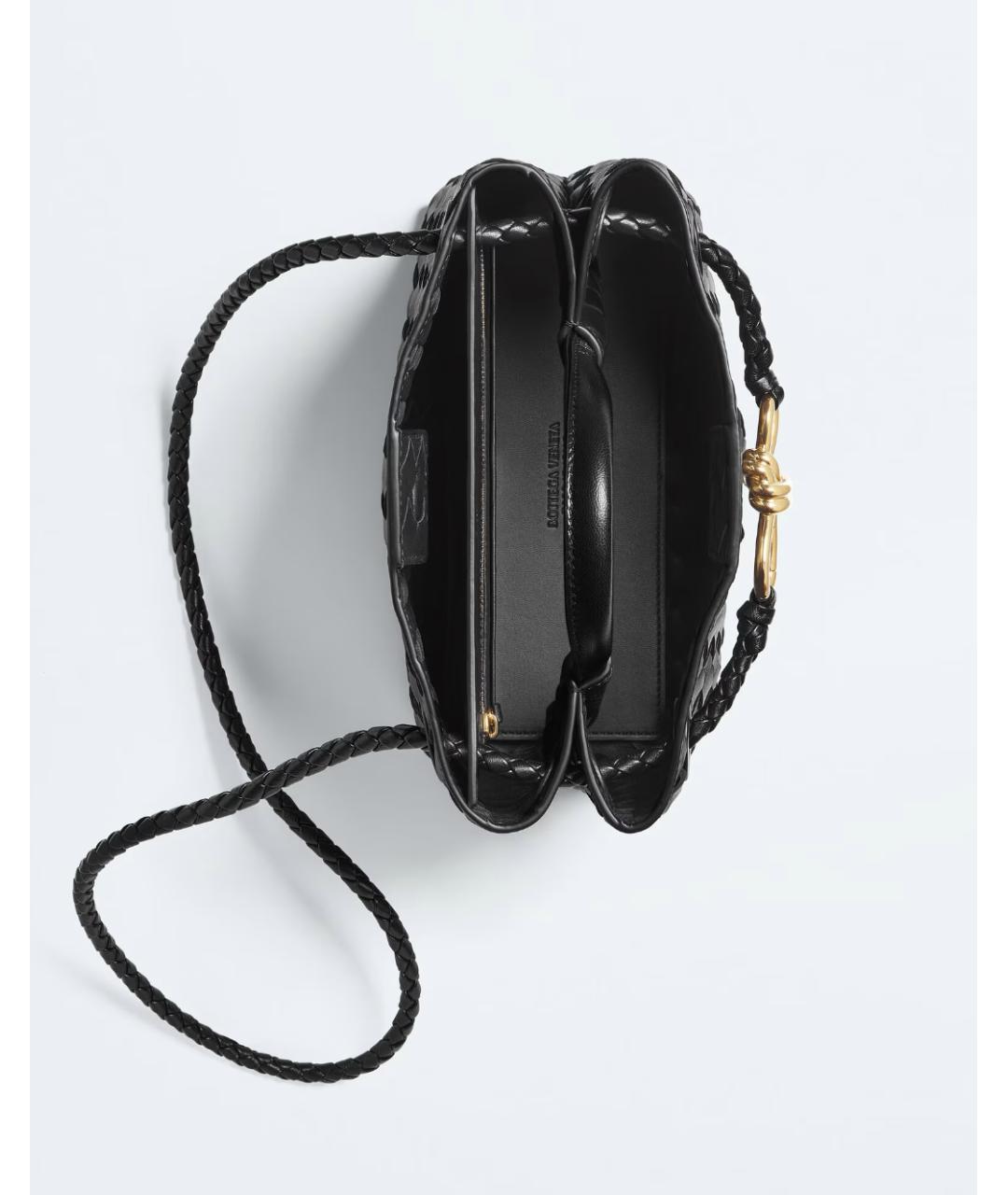 BOTTEGA VENETA Черная кожаная сумка с короткими ручками, фото 3