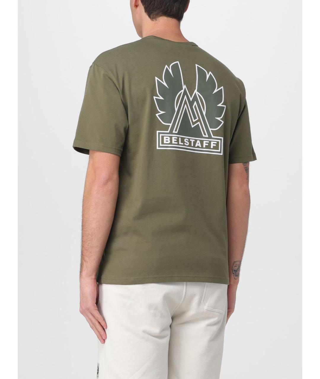 BELSTAFF Хаки хлопковая футболка, фото 2