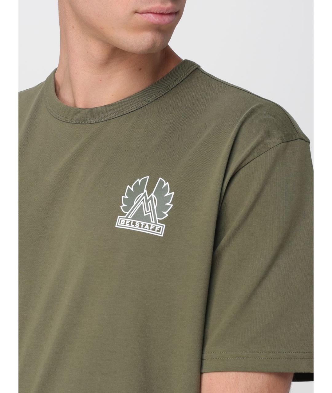 BELSTAFF Хаки хлопковая футболка, фото 3