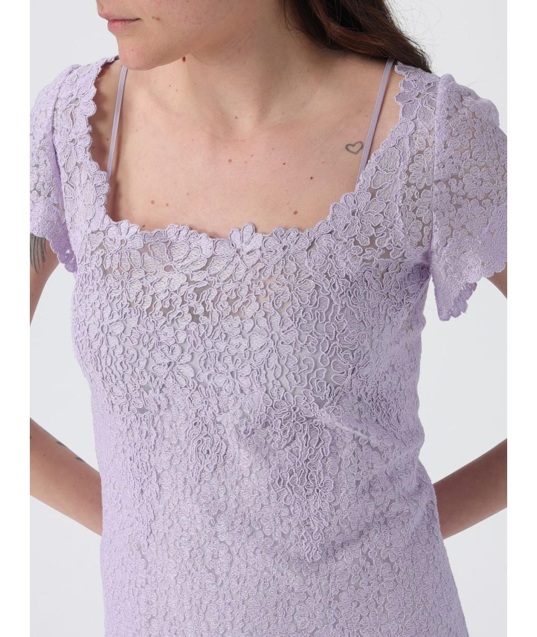 ERMANNO SCERVINO Фиолетовое хлопковое повседневное платье, фото 3