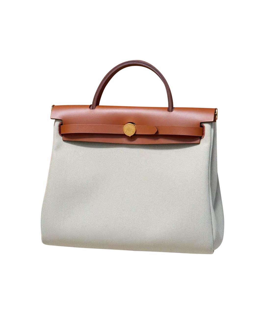 HERMES Коричневая деним сумка тоут, фото 3