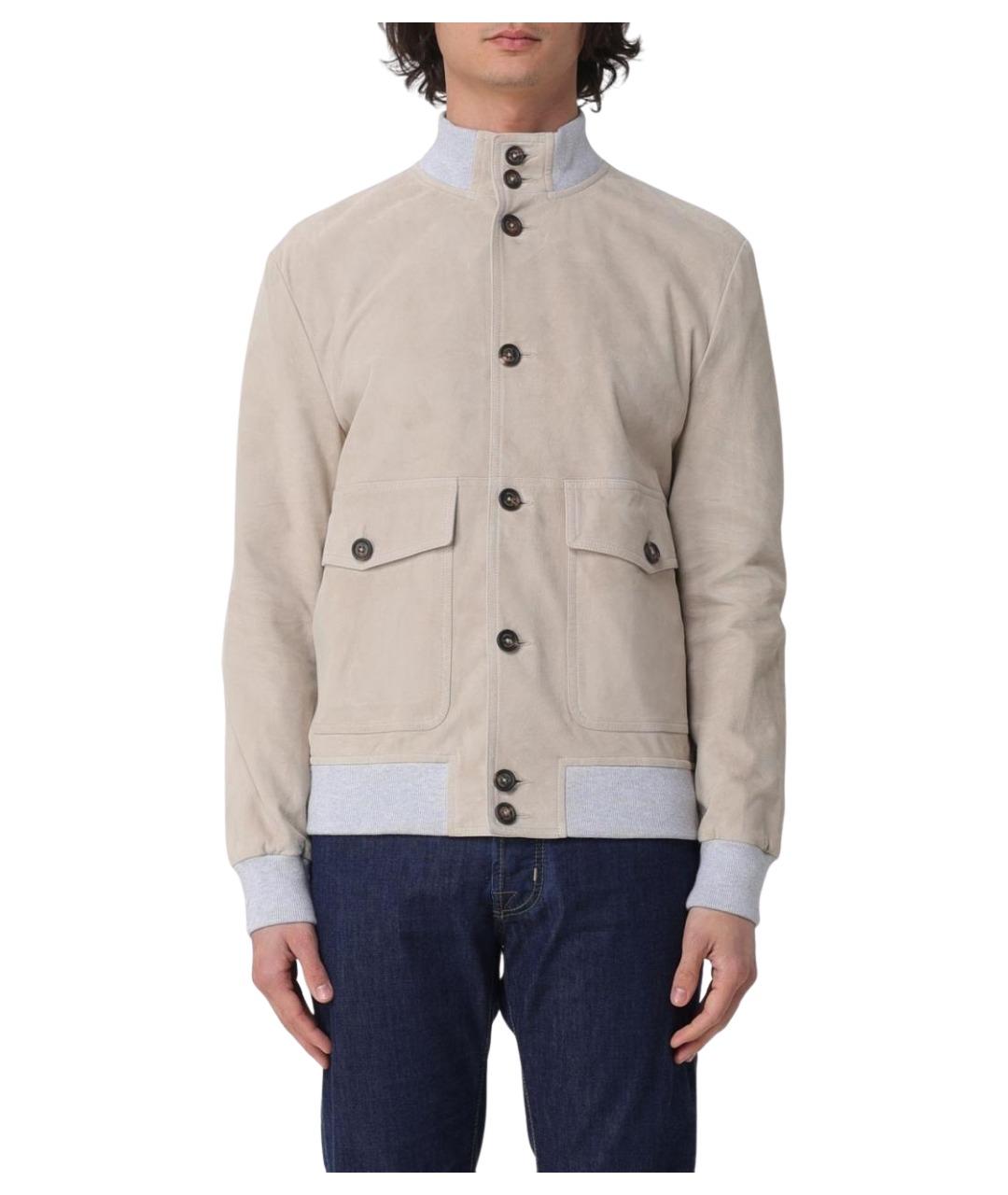 ELEVENTY Бежевая замшевая куртка, фото 1