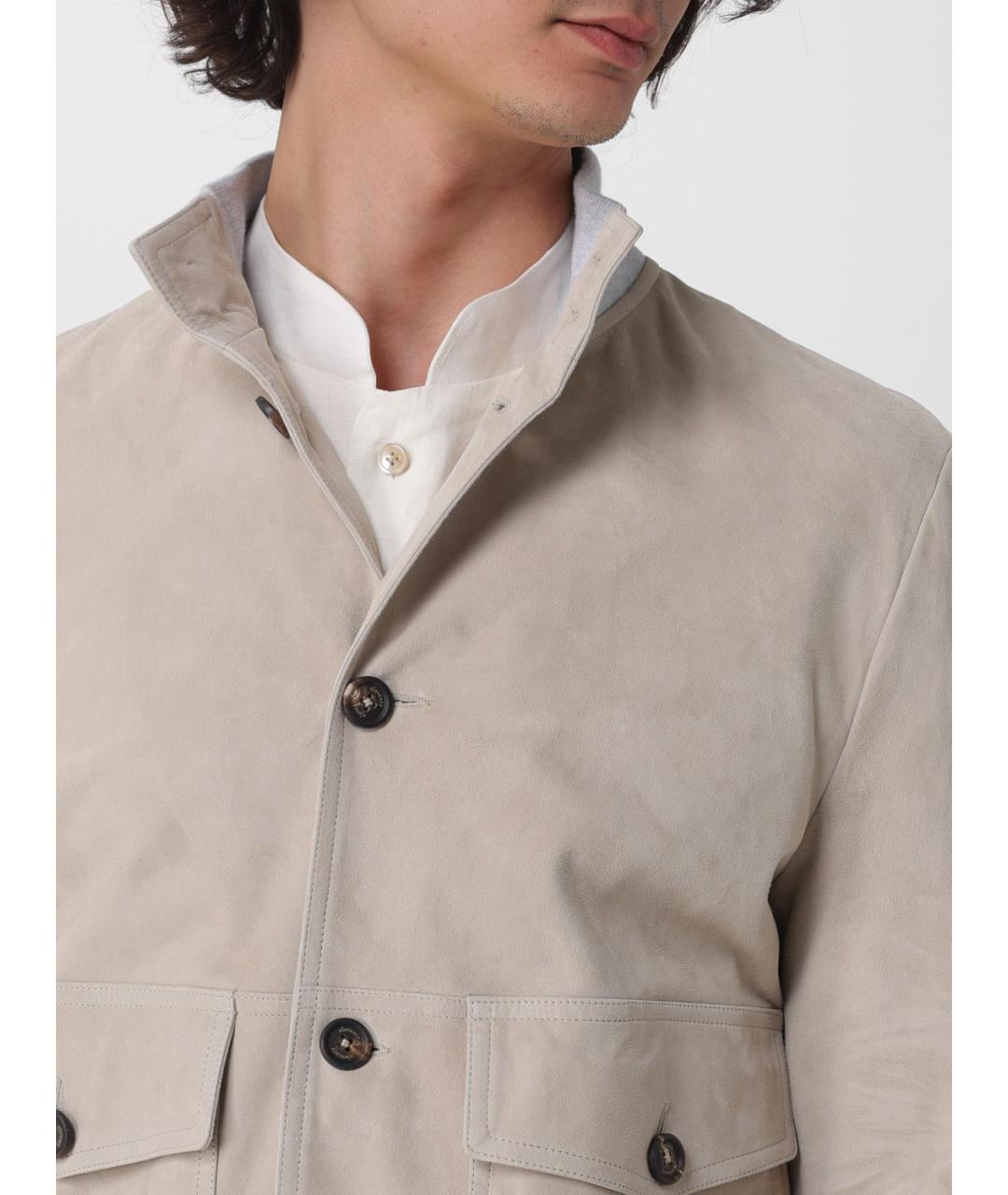 ELEVENTY Бежевая замшевая куртка, фото 4