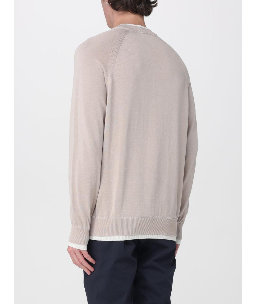 ELEVENTY Бежевый хлопковый джемпер / свитер, фото 2