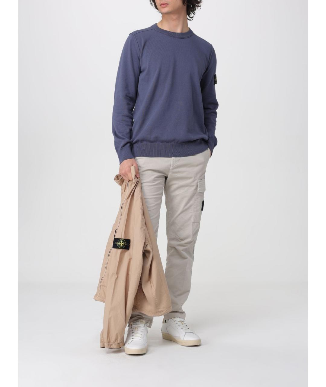 STONE ISLAND Бежевая хлопко-эластановая куртка, фото 2